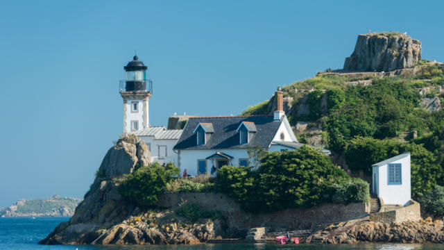 Vue sur l'Ile Louët en baie de Morlaix