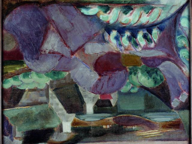 Henri Victor Gabriel Le Fauconnier (Hesdin, 1881 – Paris, 1946), Maisons dans les rochers à Ploumanac’h (inv. 985.7.1), 1913, huile sur toile, 60 cm x 73 cm