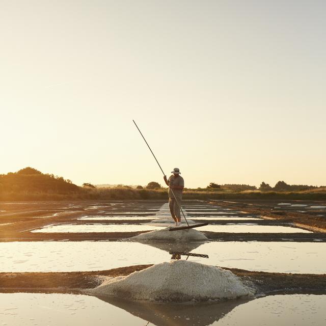 Guérande - paludier dans les marais salants
