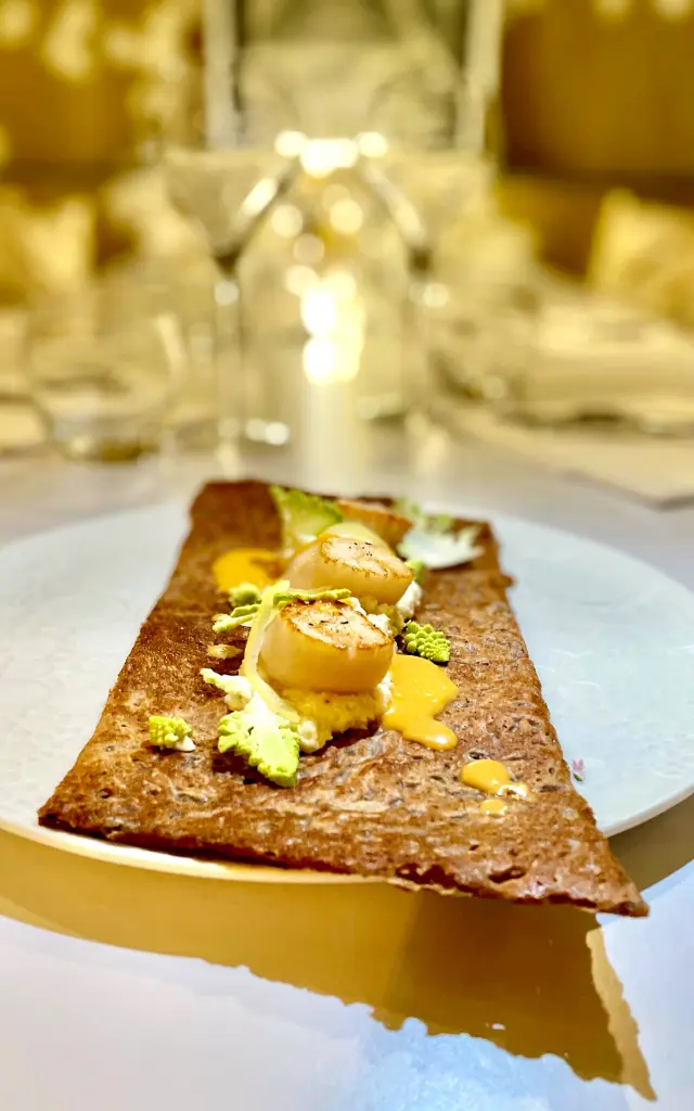 Risotto chou-fleur et Saint-Jacques à la Crêperie Sarrasin à Rennes