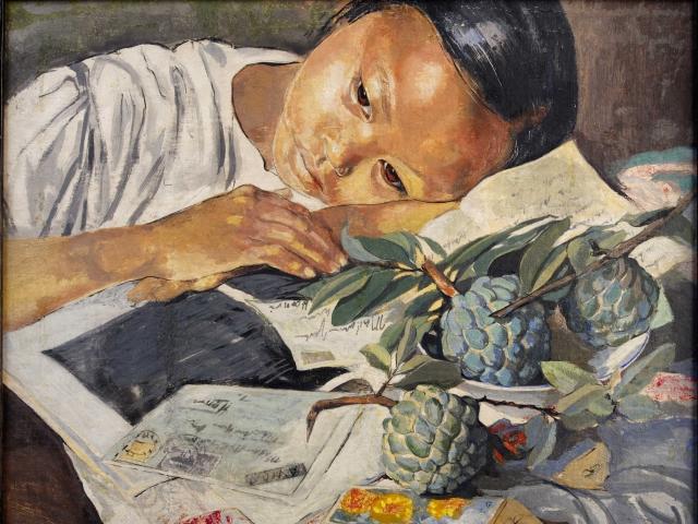 Alix Aymé - Jeune femme à la pomme cannelle, 1935 - Tempéra sur toile