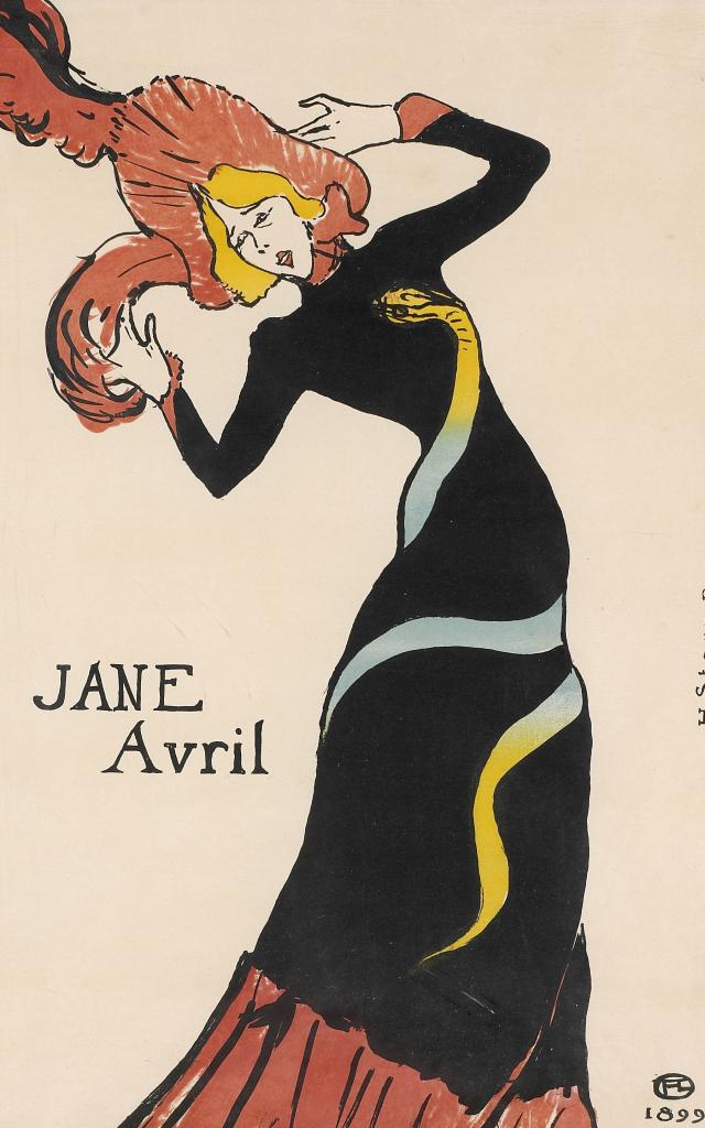 Toulouse-Lautrec - Jane Avril - Lithographie au pinceau, 1899