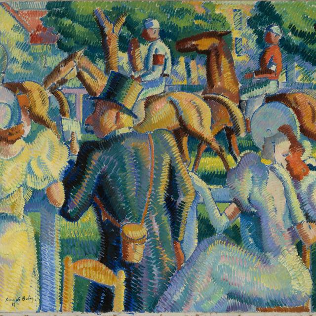 Aux courses à Deauville - Pierre de Belay - Huile sur toile - 1937