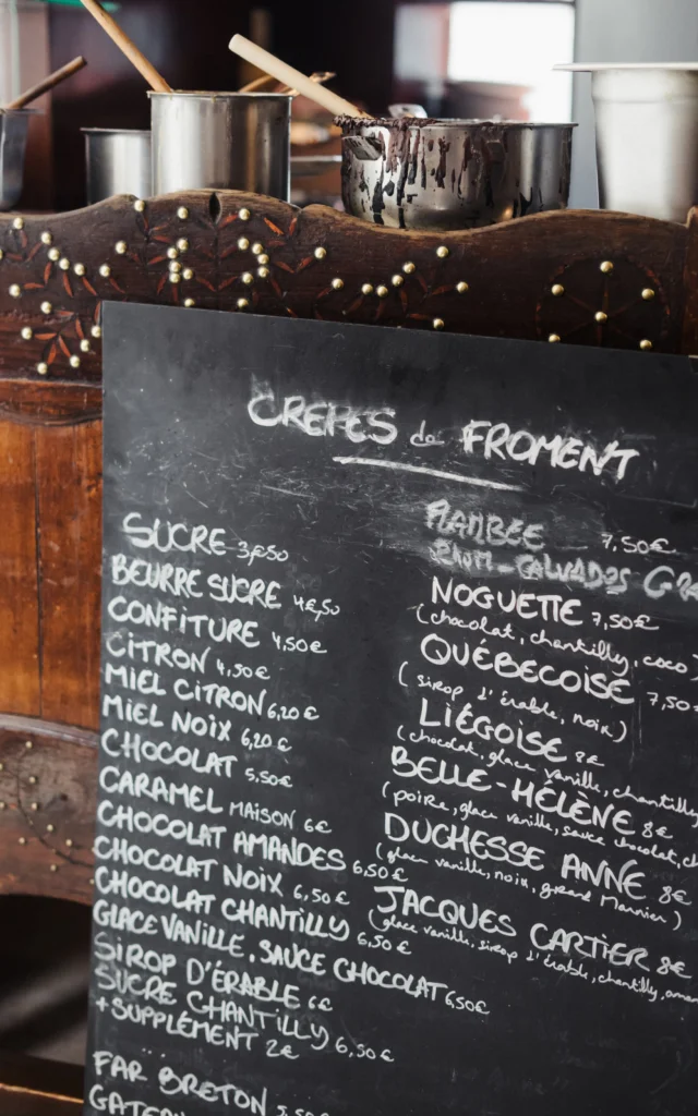 Saint-malo - Menu crêperie Ty Nevez