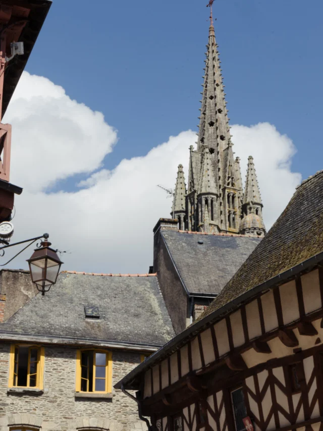 Josselin - Maisons en pans de bois et Basilique Notre-Dame du Roncier