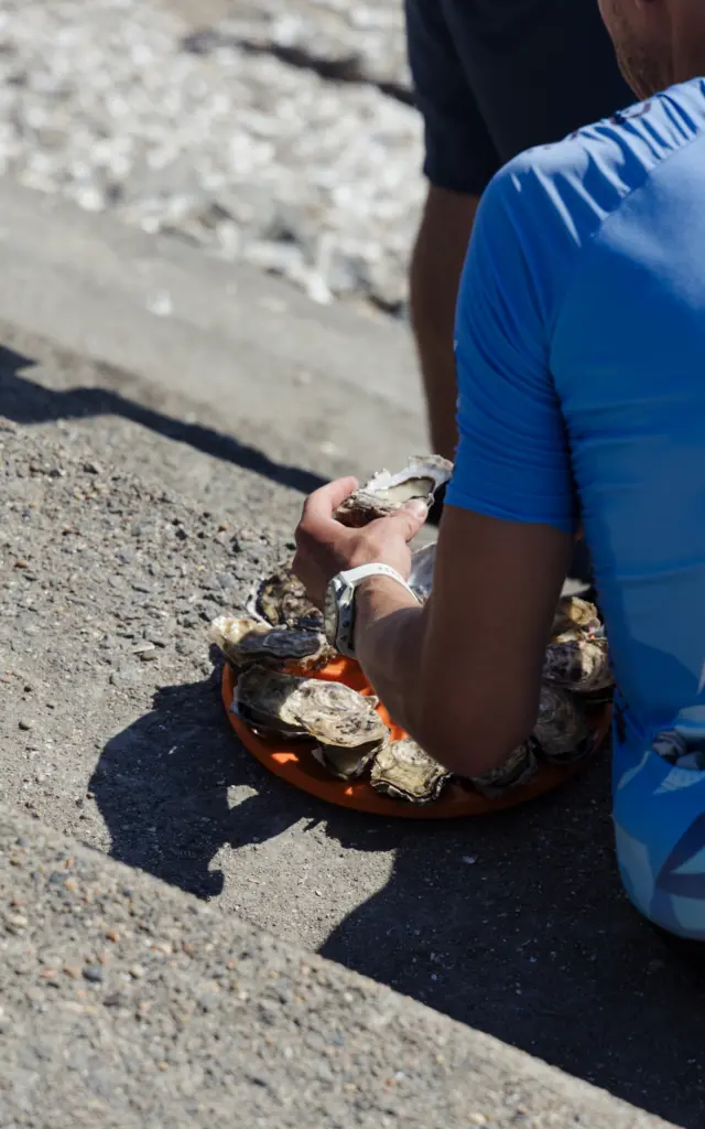 Cancale - Marché aux huitres - Dégustation des huitres
