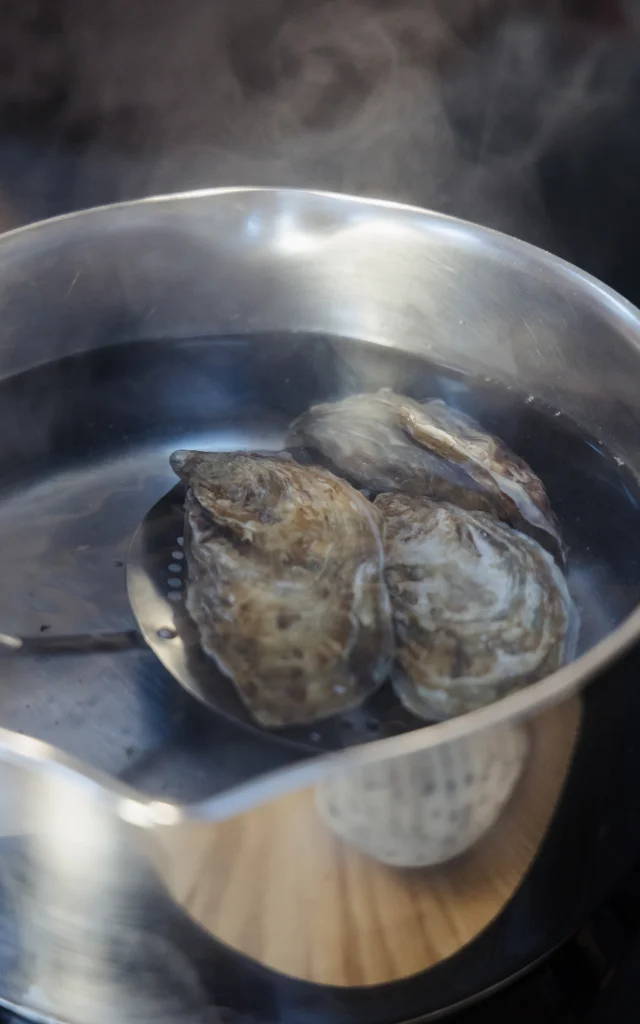 Huitres dans la casserole